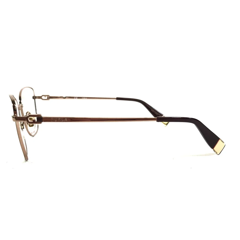 Furla Eyeglasses Frames VFU588 COL.0K99 Brown Gold Butterfly Wire Rim 53-16-135
